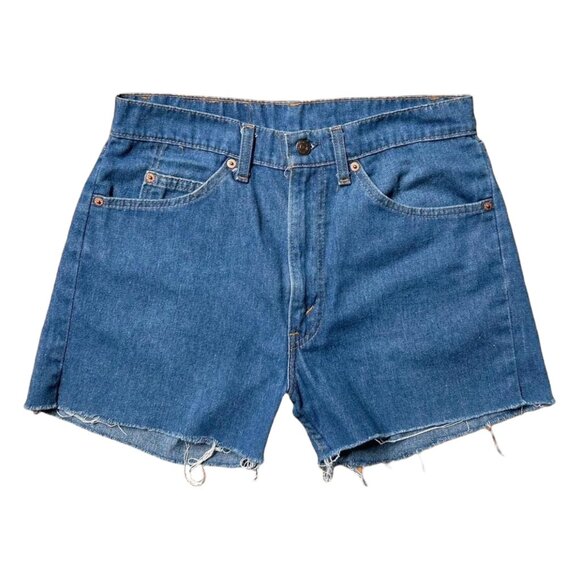 70s Vintage Levi's Highwaisted Jean Shorts Orange Tab Cutoff 505 Denim Talon 42. - Picture 1 of 5